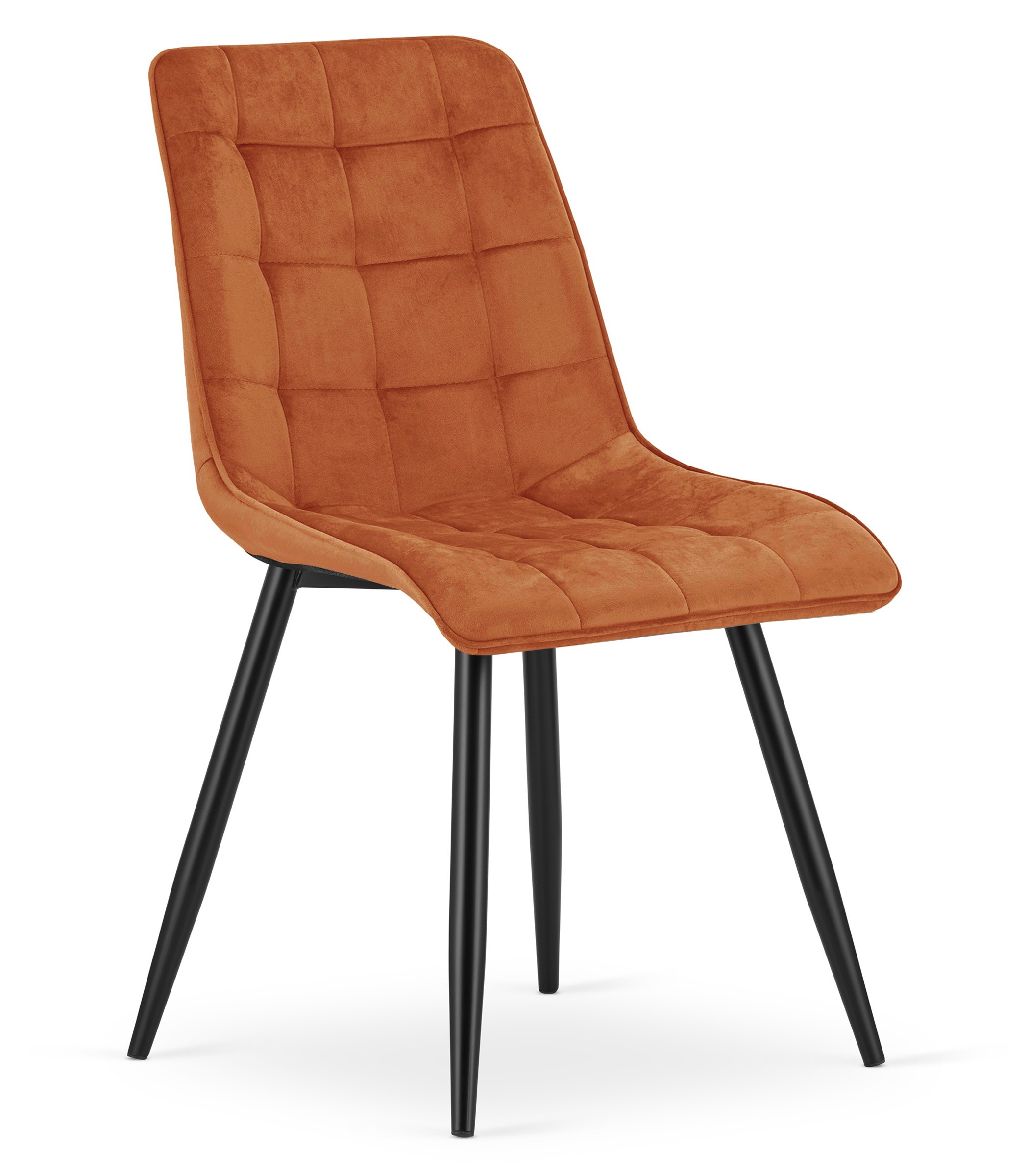 Kėdė „split“ – Vario Spalvos Aksomas / Juodos Kojos, 4 Vnt.