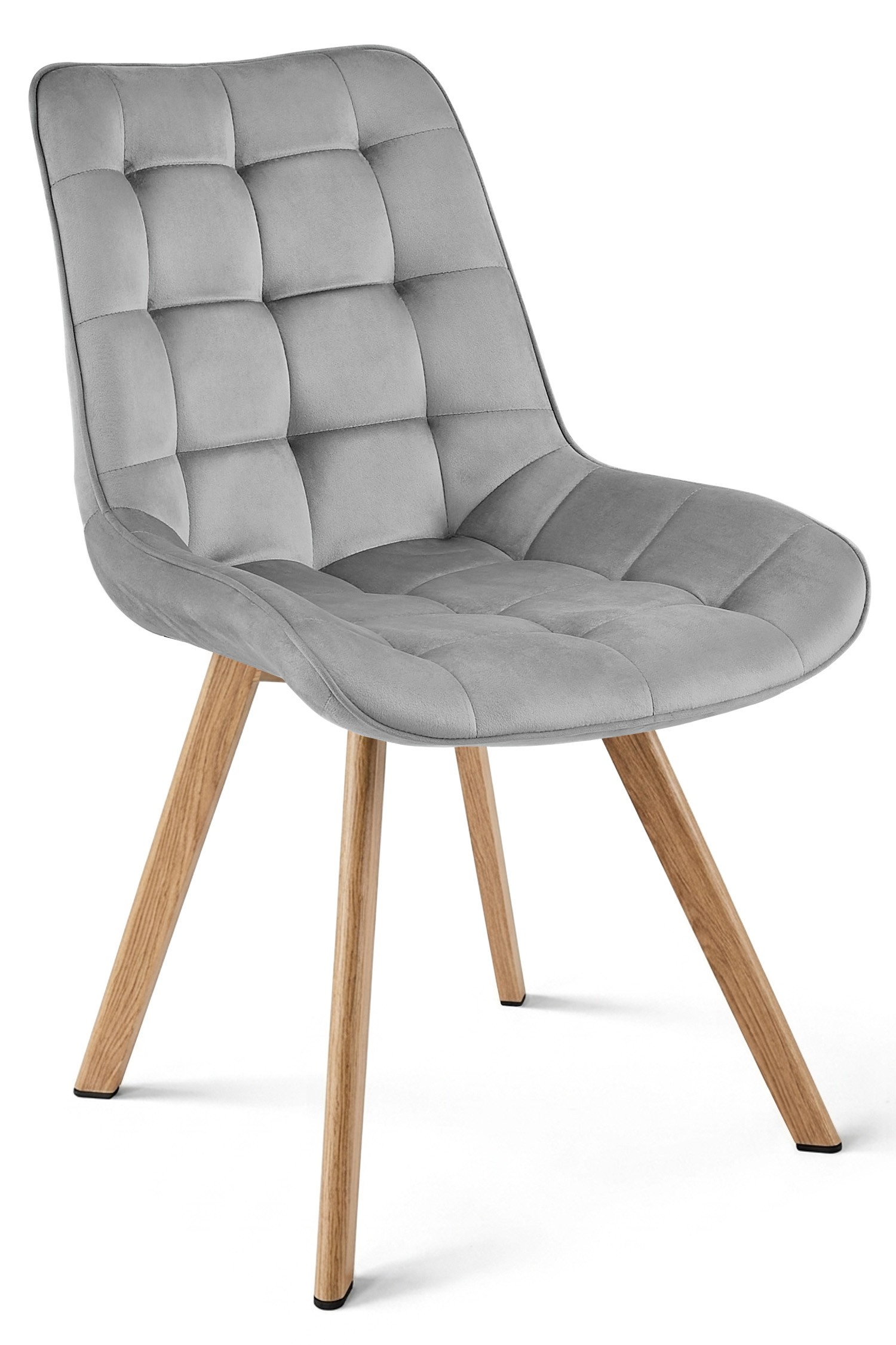Kėdė „soria“ – šviesiai Pilkas Aksomas / ąžuolo Kojos X 3