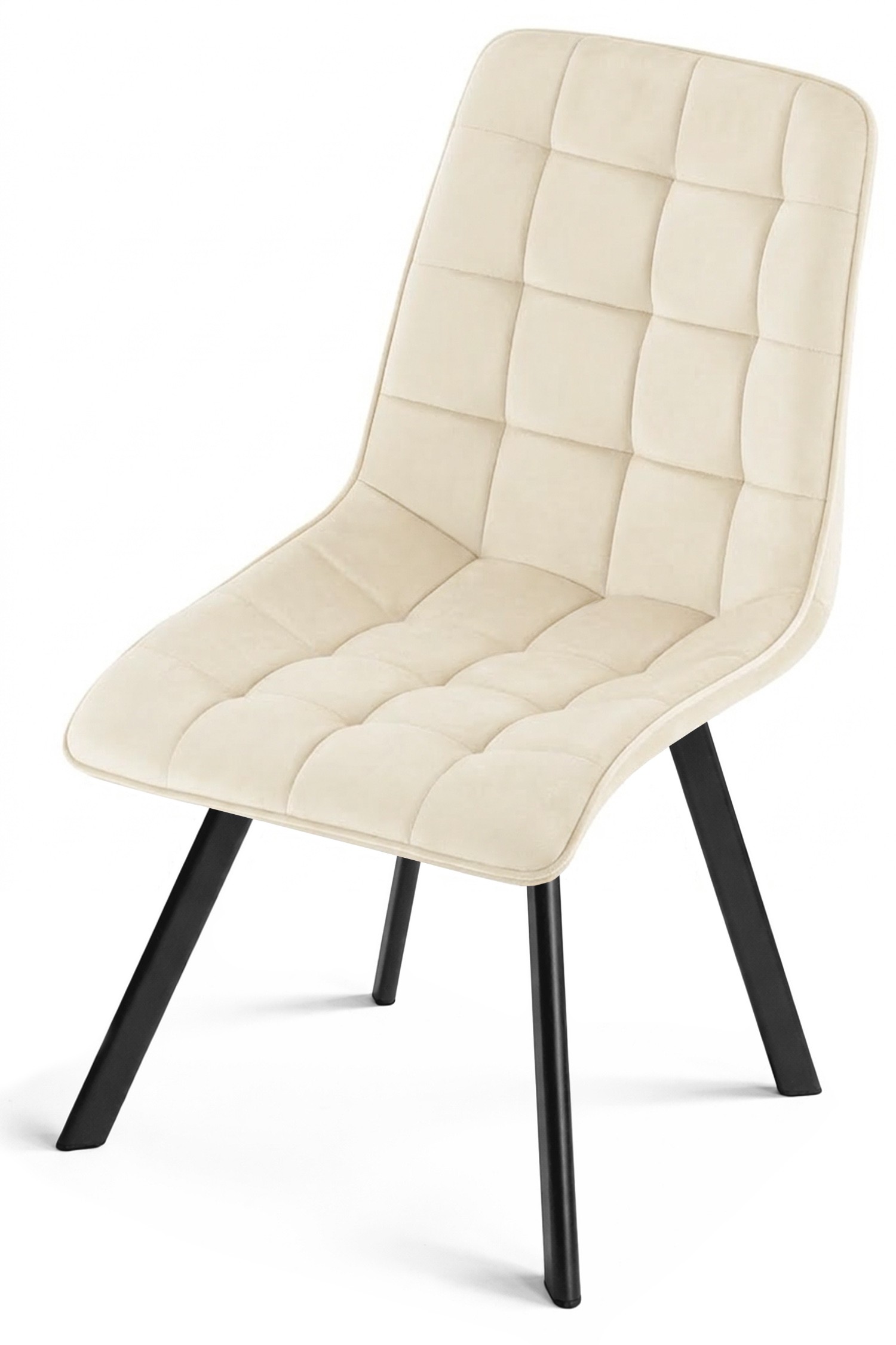 Kėdė „cieza“ – šviesiai Smėlio Spalvos Aksomas / Juodos Kojos X 3