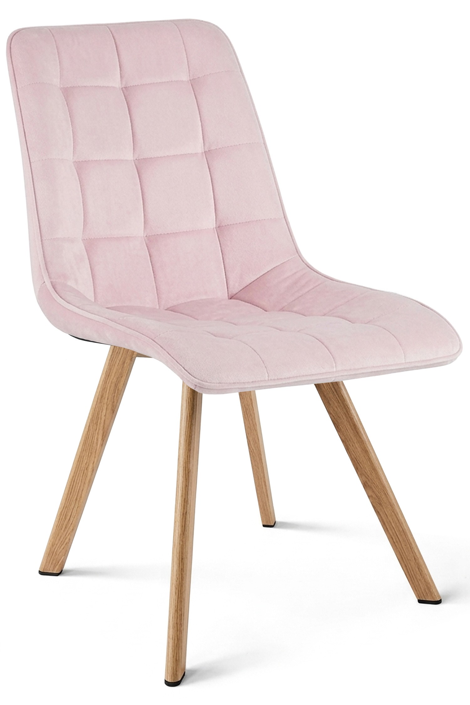 Kėdė „cieza“ – šviesiai Rožinis Aksomas / ąžuolo Kojos (4 Vnt.)