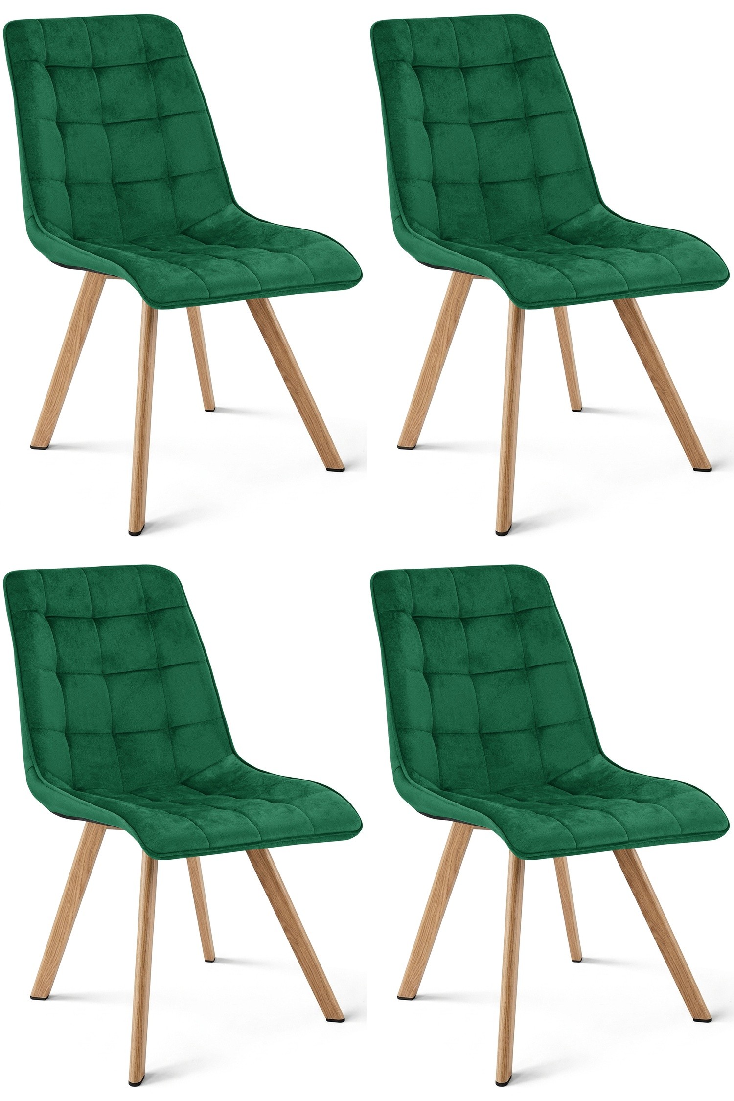 Kėdė „cieza“ – Aksominė žalia / ąžuolinės Kojos X 4