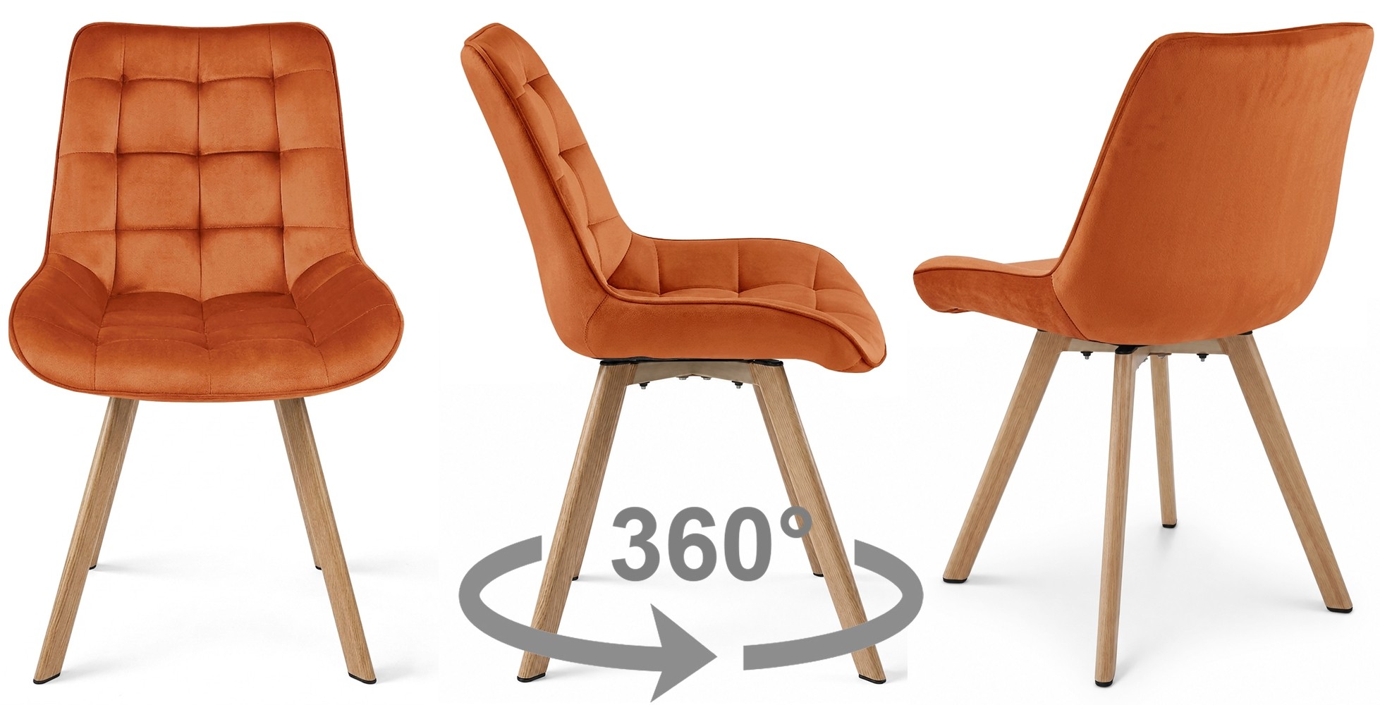 Kėdė „soria 360“ – Vario Spalvos Aksomas / ąžuolo Kojos X 1