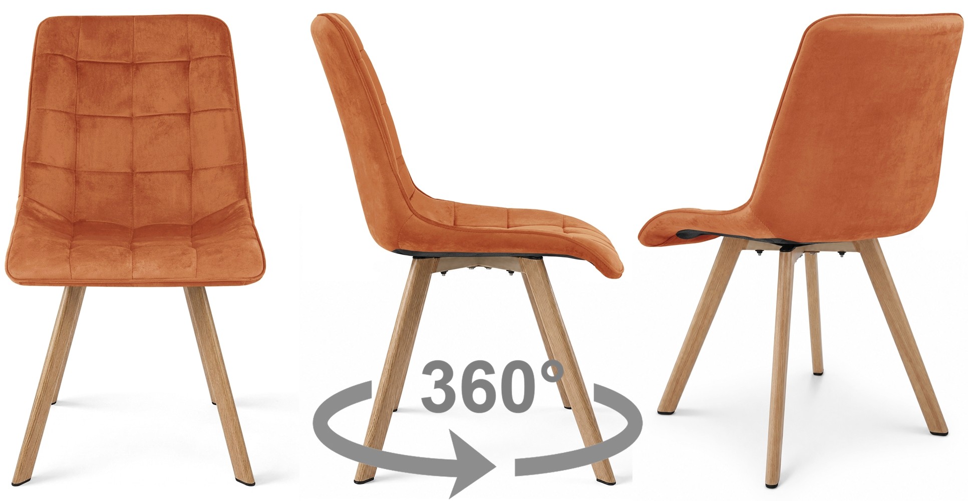 Kėdė Cieza 360 – Vario Spalvos Aksomas / ąžuolo Kojos X 1