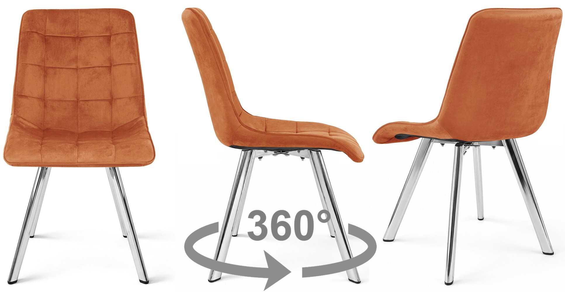 Kėdė Cieza 360 – Vario Spalvos Aksomas / Chromuotos Kojos X 1