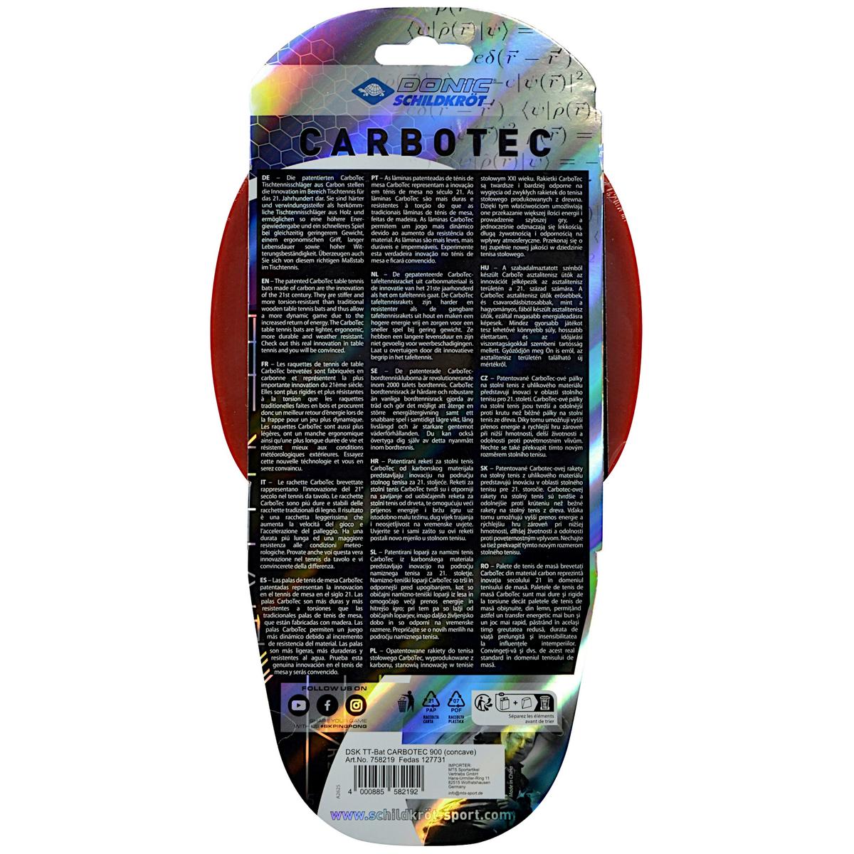 Stalo Teniso Raketė „carbotec 900 Donic“