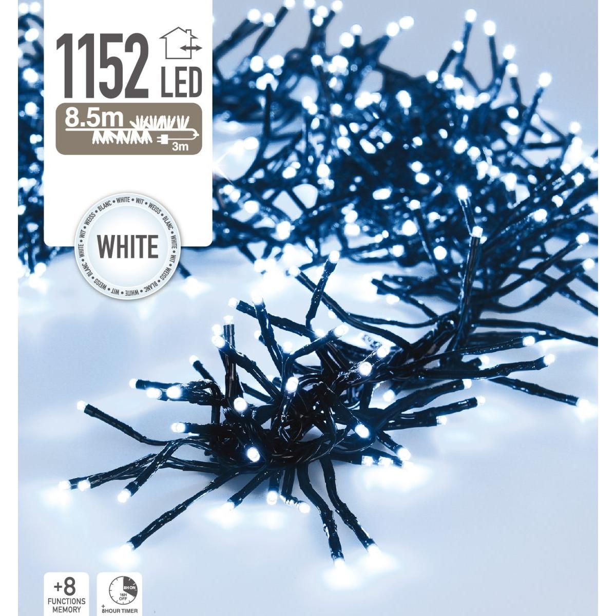 Kalėdų Eglutės Lemputės, šviesos Grandinė, 1152 Led, Laikmatis, šalta Balta
