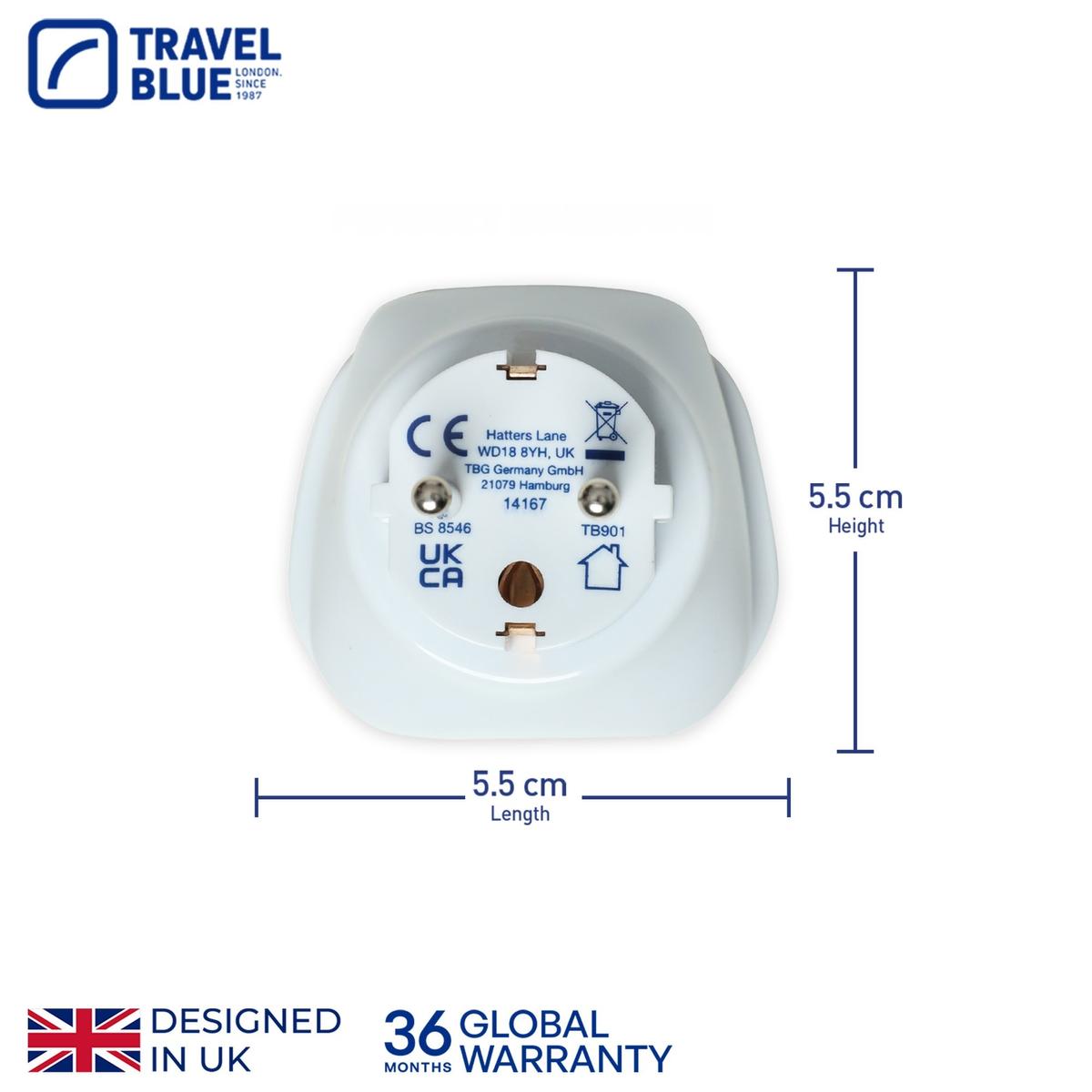Travel Blue Universalus Perėjimas „pasaulis“ į „shucko“ (2 Vnt.)
