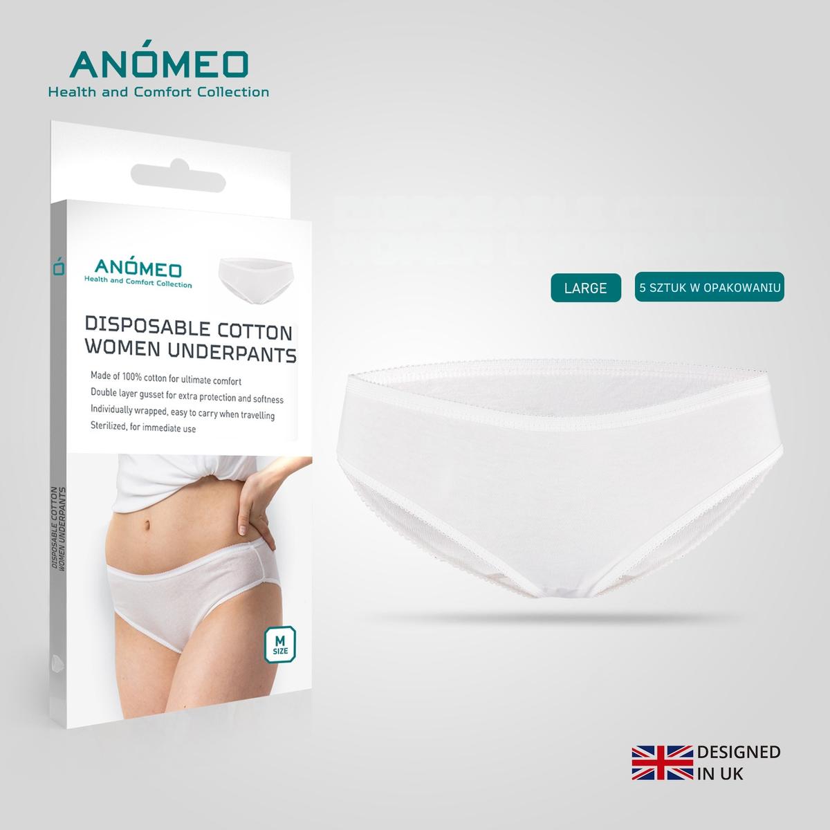 Anomeo Moterų Vienkartinė Apatinė Apranga (medvilnė) L – 6 Vnt.