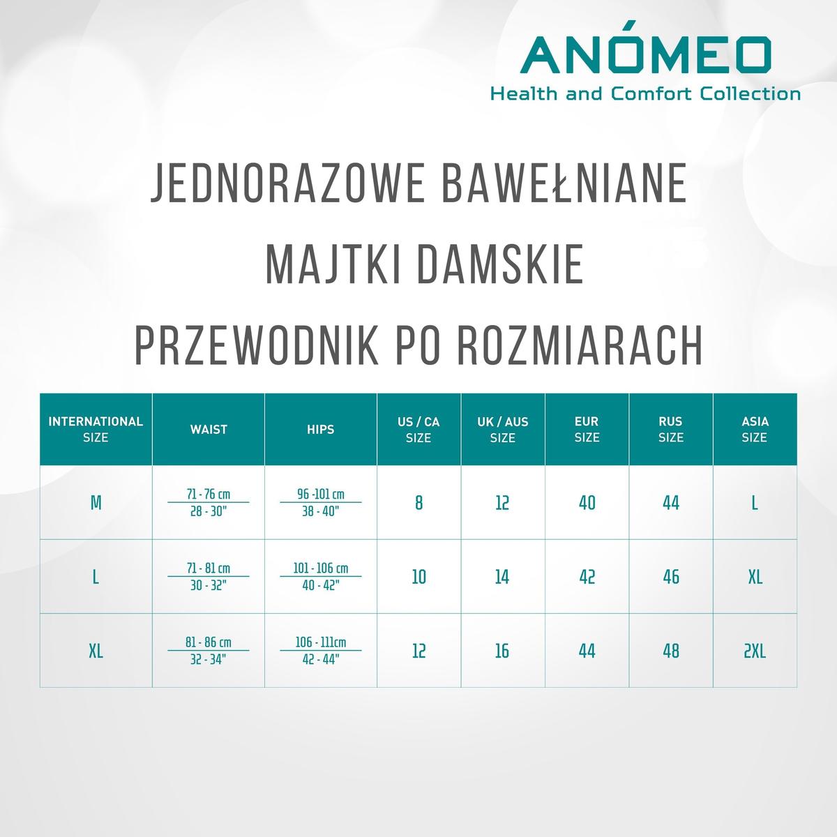Anomeo Moterų Vienkartinė Apatinė Apranga (medvilnė) Xl – 6 Vnt.