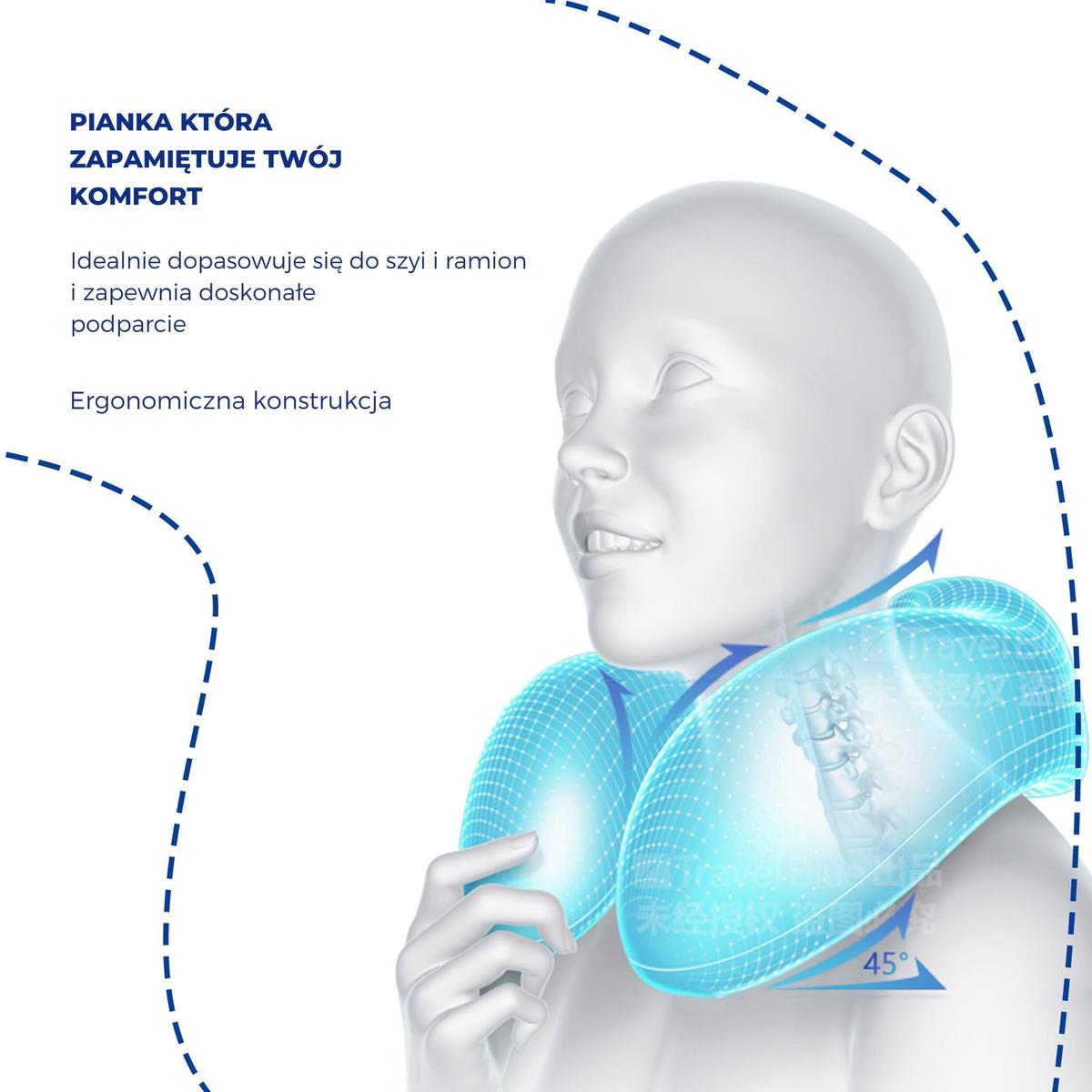 Travel Blue „memory Tranquility“ Putų Pagalvė, Juoda