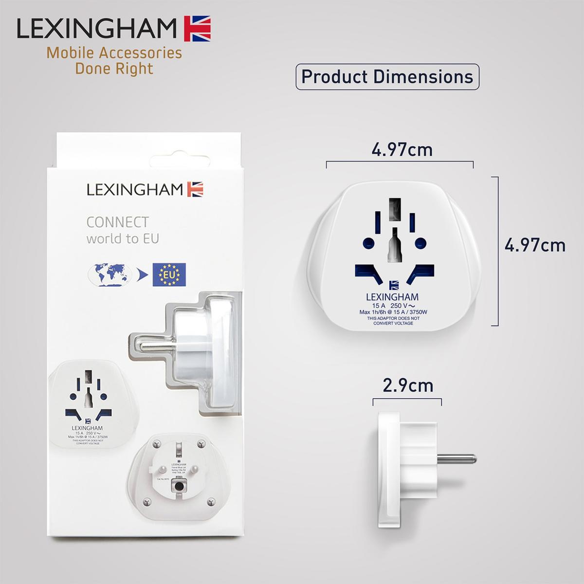 Lexingham Universalus Perėjimas „pasaulis“ į „es“ „shucko“ 2 Vnt