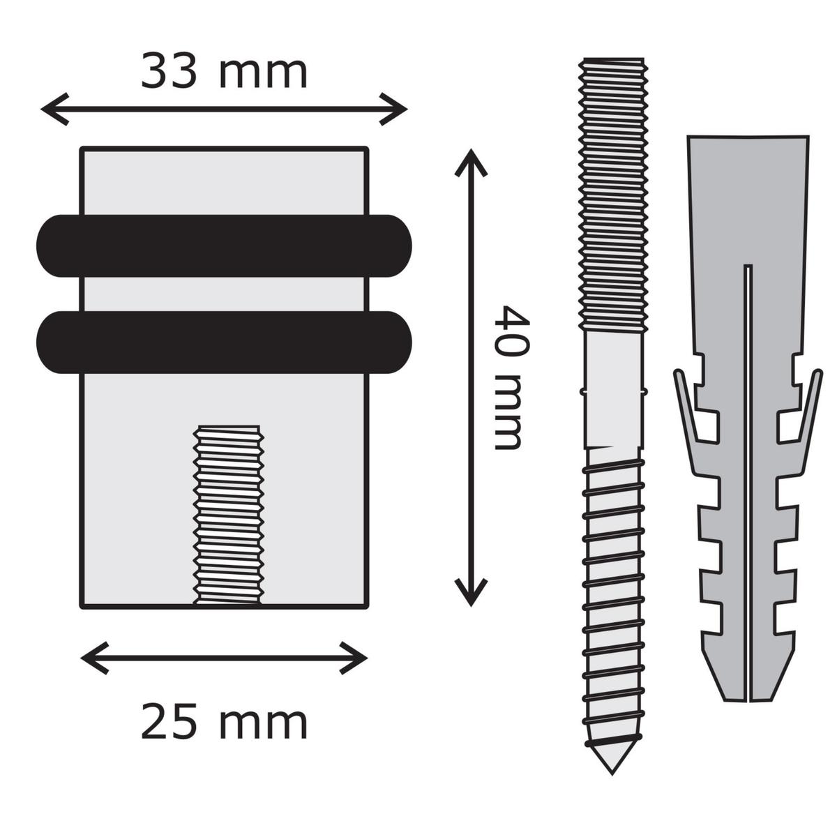 25/40 Mm Durų Atraminis Styras Iš Nerūdėjančio Plieno, Satinuotas Kowalski