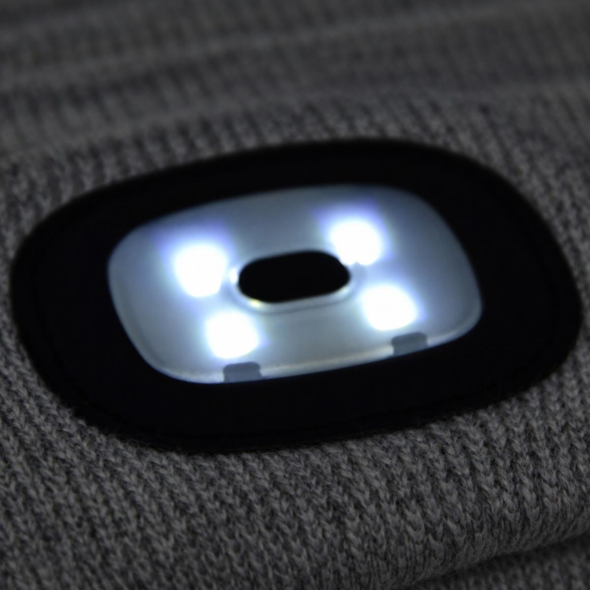 Skrybėlė Su 4 Led Priekinėmis žibintuvėliais, 120 Lm, 3 Režimai, Turizmo, Pilka