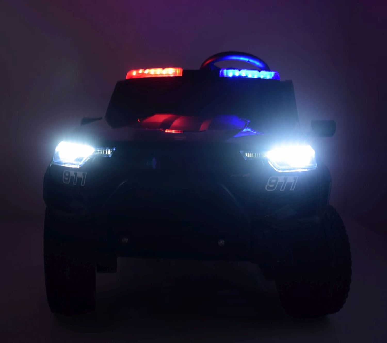 Akumuliatorinis Policijos „jeep“, Minkšta Sėdynė, Minkšti Ratai. Skirtas 2 Vaikams, 800 W/jc604